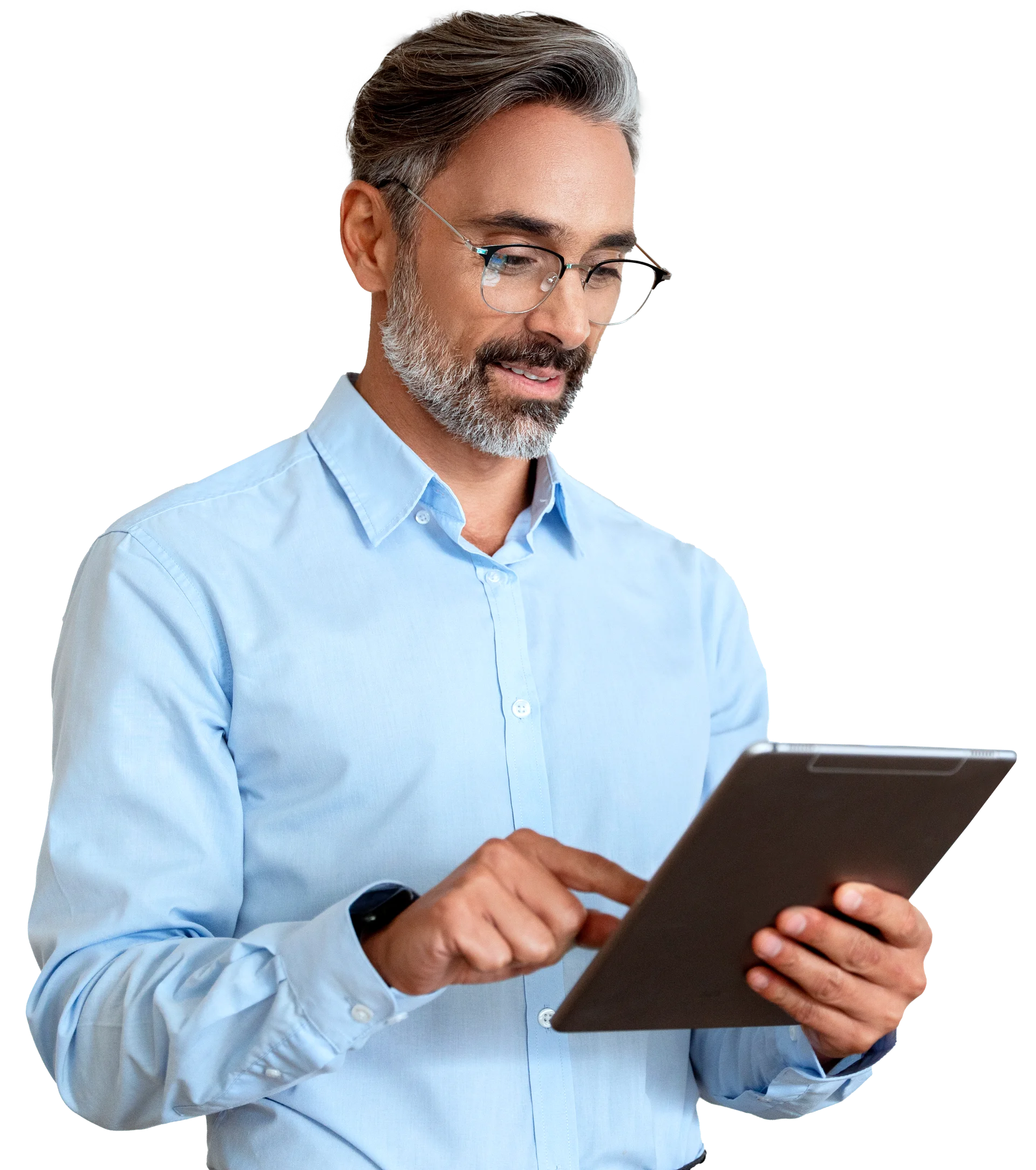 Geschäftsmann mit Tablet